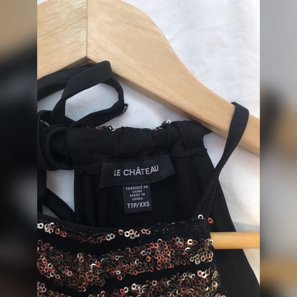 Le Chateau Black & Gold Sequin Party Dress - Picture 5 of 5